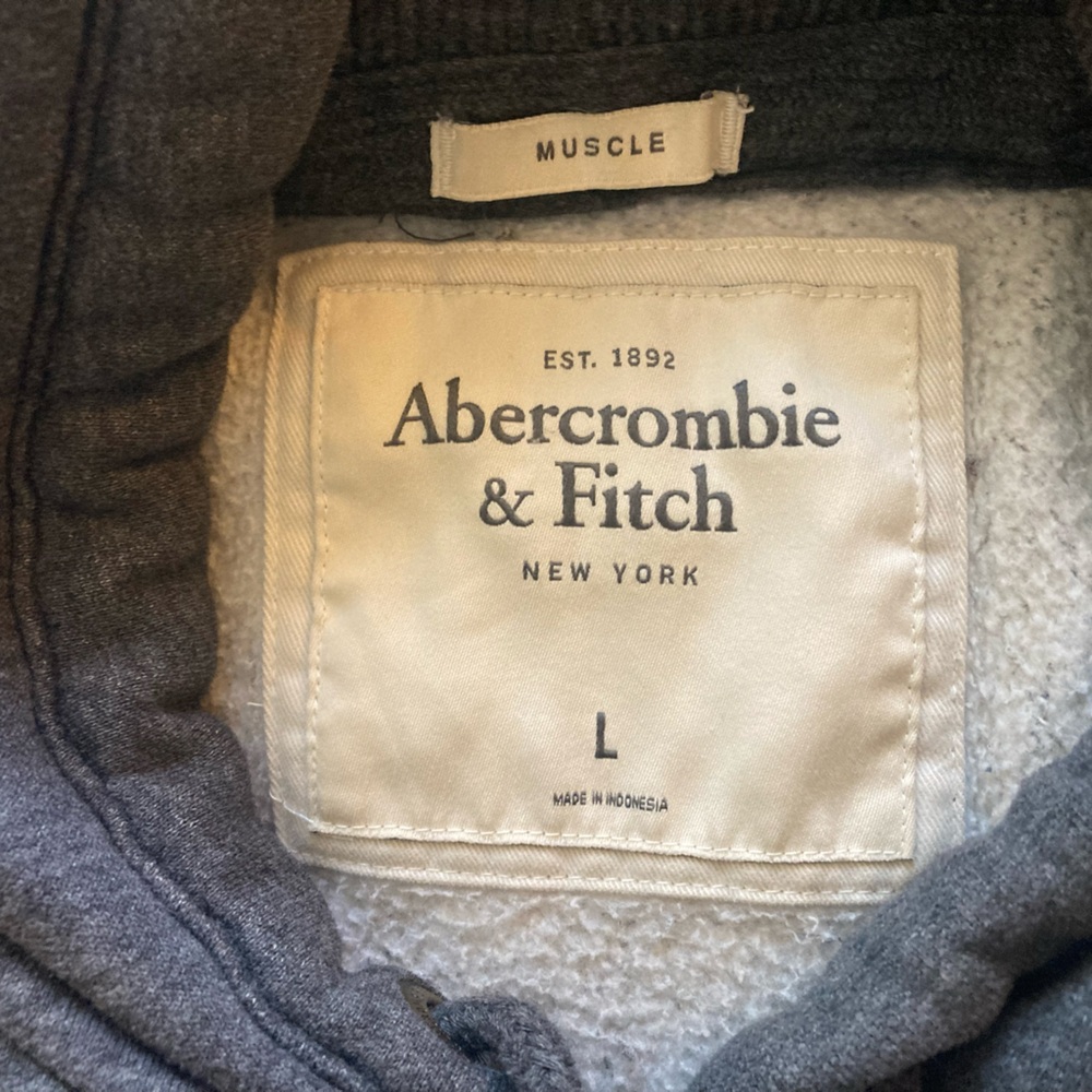 Large Abercrombie & Fitch Gray Hoodie - Picture 3 of 3